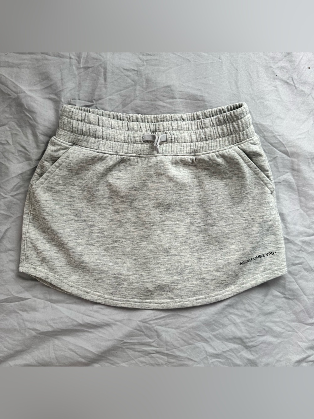 Abercrombie Kids YPB Heather Gray Sweat Skort with Drawstring